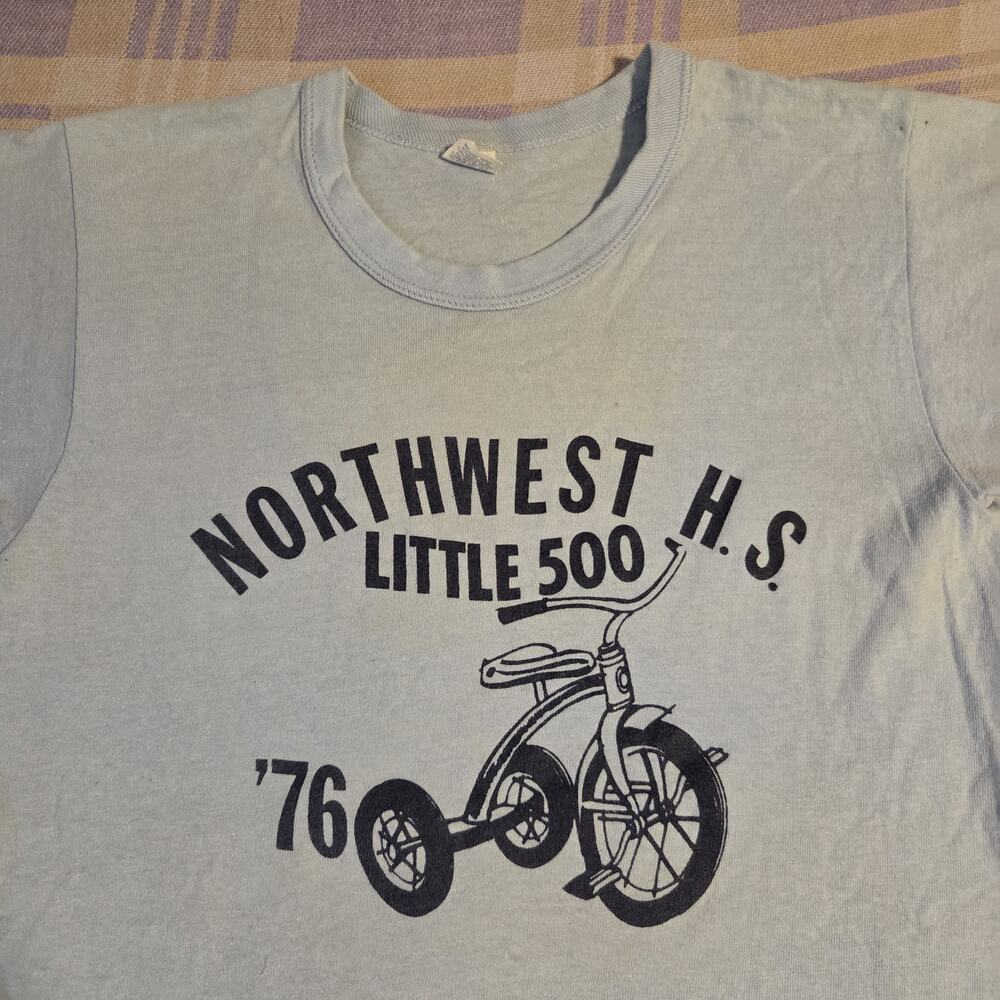 Vintage Little 500 T Shirt 1976 70s Bike Bicycle Tricycle Northwest High School